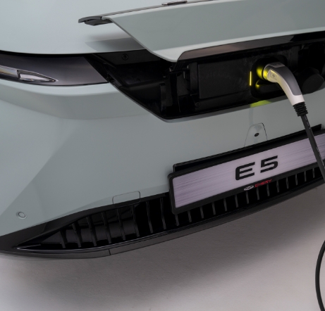Omoda E5 — EV charging port detail